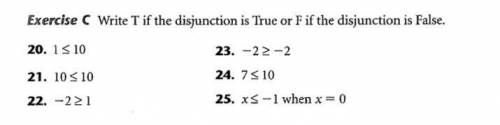 Tell if the disjunction is true or false
ill give brainliest !! please help