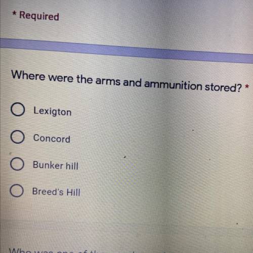 Where were the arms and ammunition stored? *