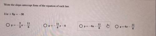 Write the slope intercept form of the equation of each line plz