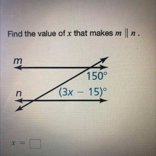 Find the value of x that makes m
|| n