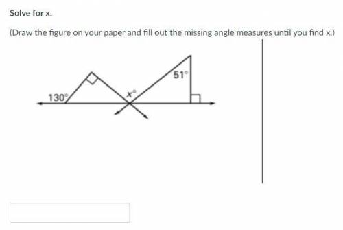 Fill out the missing angle measures until you find x