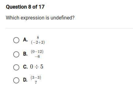 Which expression is undefined ?