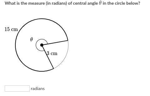 What is the measure (in radians) of central angle Θ in the circle below?
