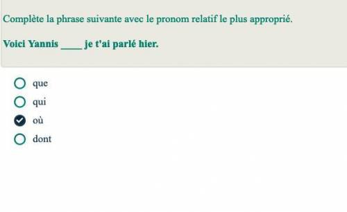 FRENCH Please hELp!!! Relative pronouns multi choice question

Please dont answer if you don't kno