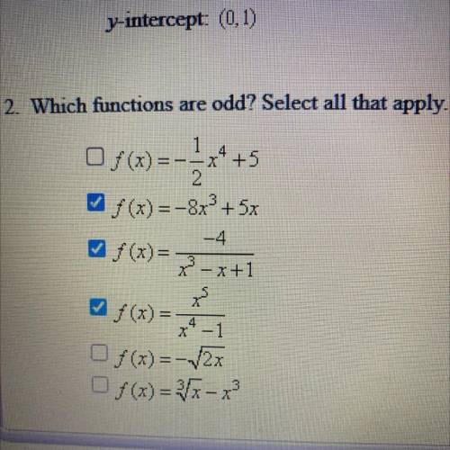 Which functions are odd? Select all that apply.