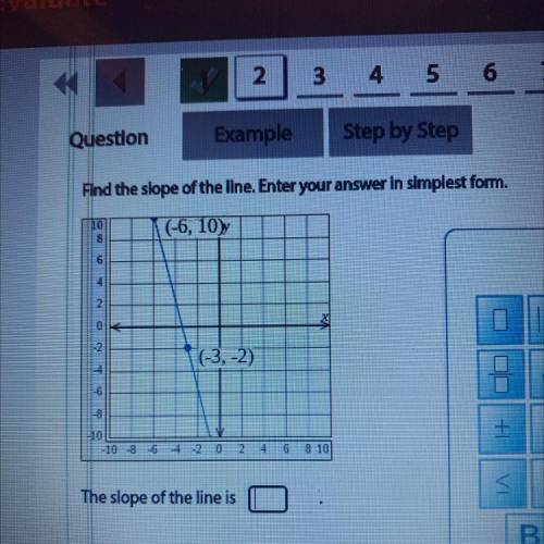 Find the slope of the line.Enter your answer in simplist form (-6,10) (-3,-2)