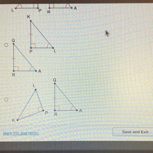 Which of these triangle pairs can be mapped to each other using a reflection

and a translation? T