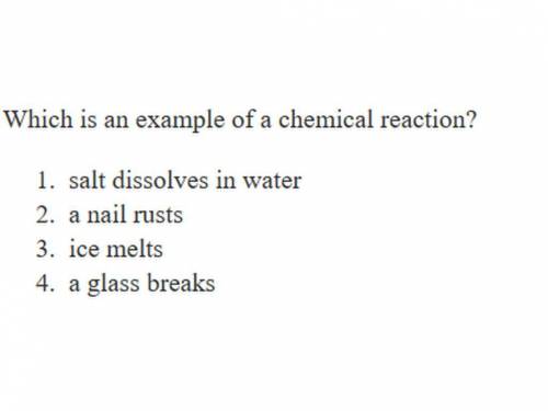 Which is an example of chemical reaction ?