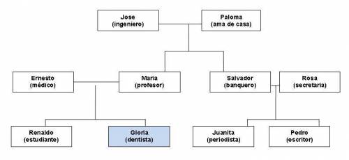 Look at the family tree. Using the audio recorder tool, record a few sentences in Spanish describin