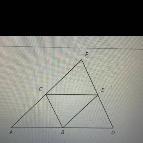F

E
B
D
a. Identify at least two pairs of congruent angles in the figure and explain how you know