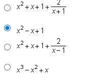 Use synthetic division to solve (x^3 + 1) ÷ (x – 1). What is the quotient?