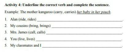 Pls complete itunderline the correct verb and complete the sentence