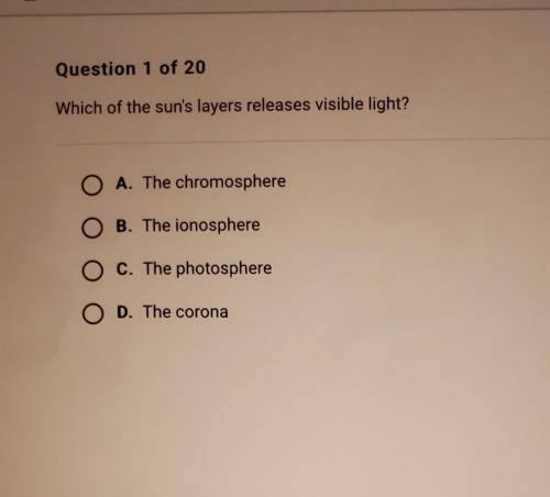 Which of the sun's layers releases visible light?