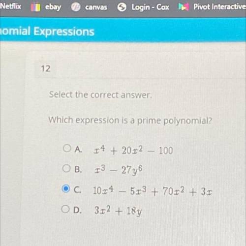 Which expression is a prime polynomial