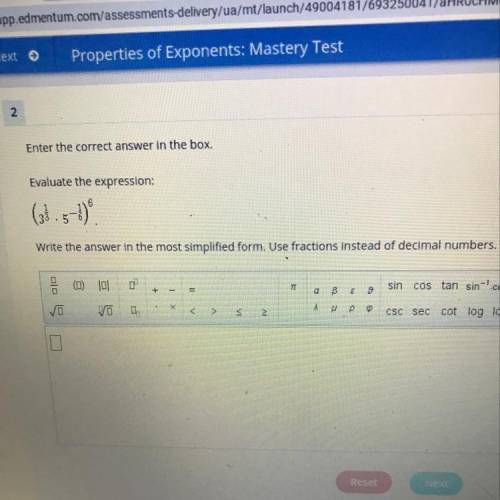 Please help me with my math please properties of exponents