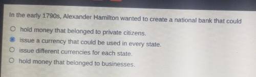 In the early 1790s, Alexander Hamilton wanted to create a national bank that could hold money that