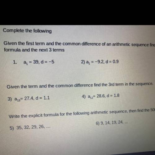 Given the first term and the common difference of an arithmetic sequence find the recursive formula