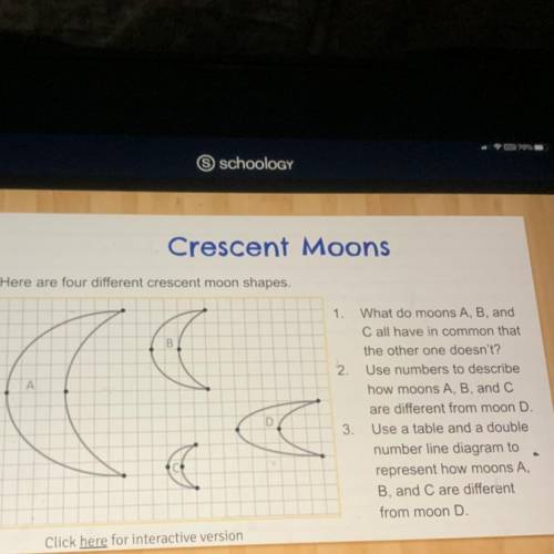 Use numbers to describe how moons A,B and C are different from D (13 points)