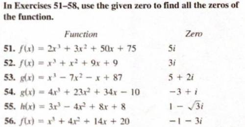 PLZ HELP
only have to do 52, 53, and 56 thx
