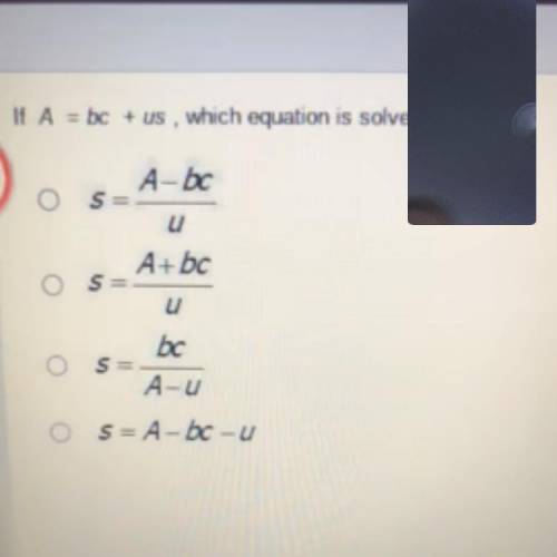 Solve for s in the equation please