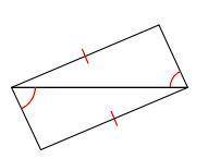 State if the two triangles are congruent. If they are, state how you know.

1) SSS
2) SAS
3) ASA
4