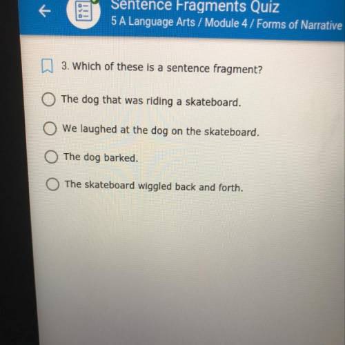 Which of these is a sentence fragment?