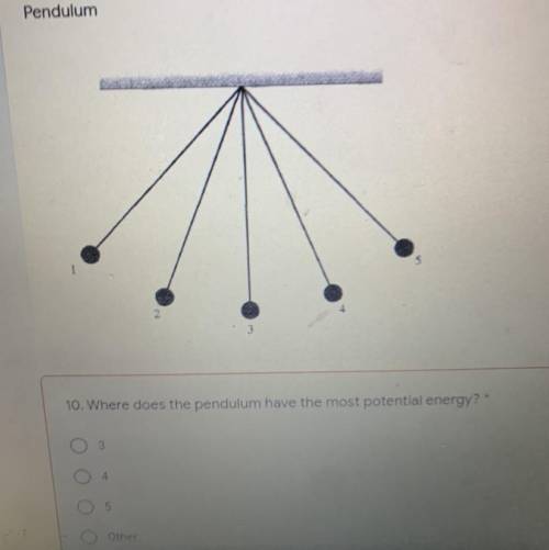 Where does the pendulum have the most potential energy