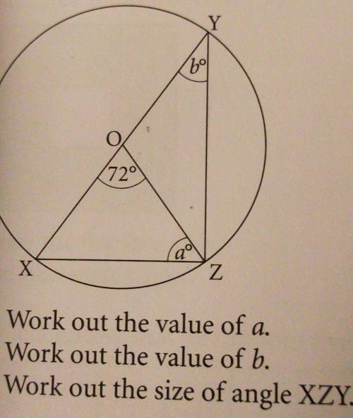 In the diagram O is the center of the circle XY is a diameter 

help and explain please also givi