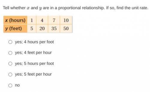 I WILL MARK THE BRAINLIEST FOR YOU ANSWERR CORRECTLY

Tell whether x and y are in a proportional r
