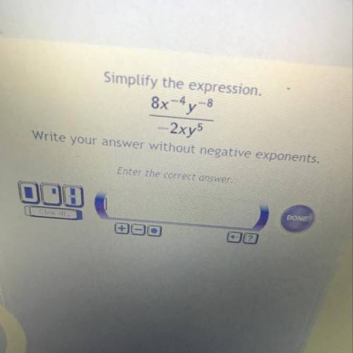 Simplify expression and write answer without negative exponents please