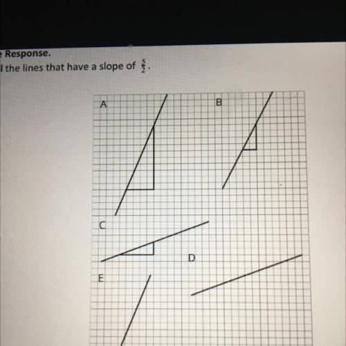 Select all the lines that have the slope of 5/2
