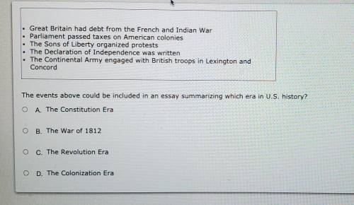 The events above could be included in an essay summarizing which era in u.s. history