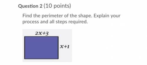 Find the perimeter of the shape below and explain your process. 
Bruh it’s 50 points.