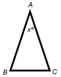 In the given triangle,

AB is Congruent to AC
and
has a measure of 67 Degrees. What is the value o