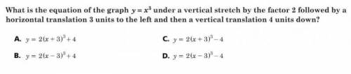 What is the equation of the graph  under a vertical stretch by the factor 2 followed by a horizonta
