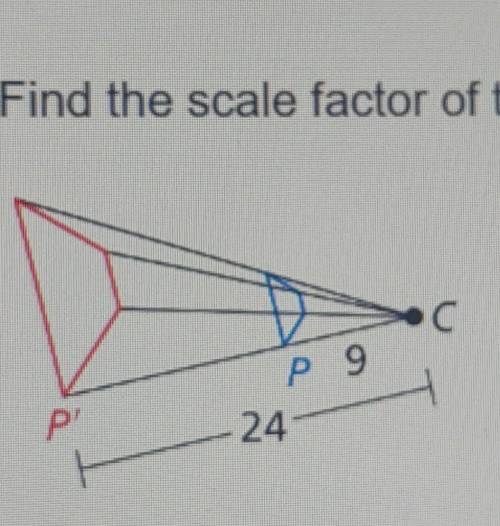 Find the scale factor of the dilation. Then tell whether the dilation is a reduction or an enlargem