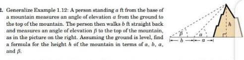 Help me with this, h is the height of the mountain