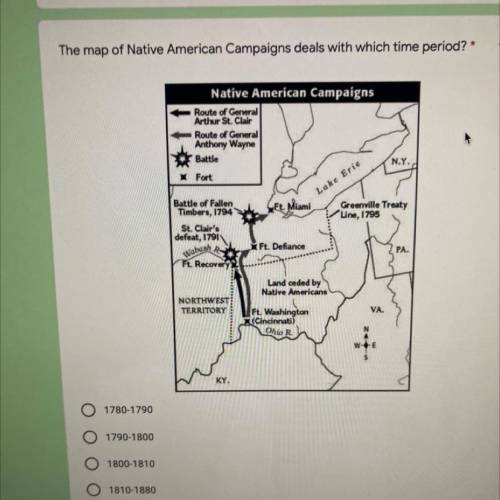 Pls help the map of native american campaigns deals with which time period