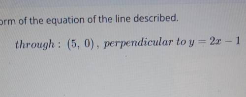 What is the perpendicular slope intercept form?
