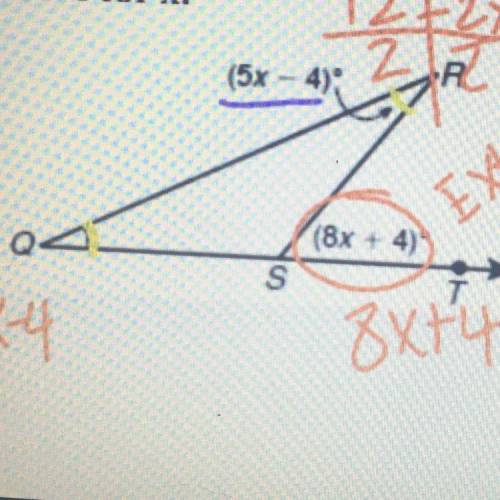 Helpppp me 
If x = 6 what is angle QRS!??