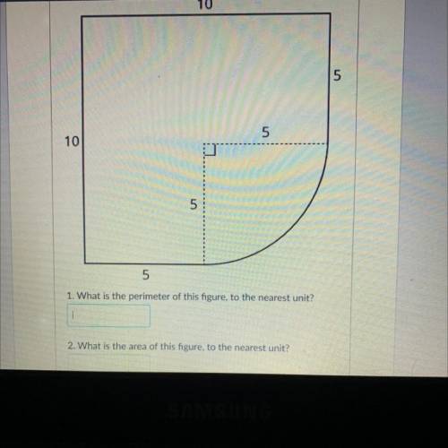 This figure is made from a part of a square and a part of a

circle.
1. What is the perimeter of t