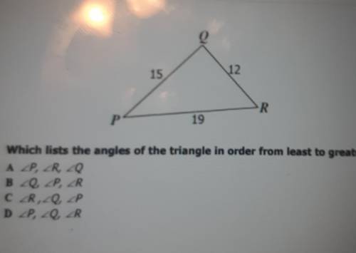 (30 points!) list the angles least to greatest