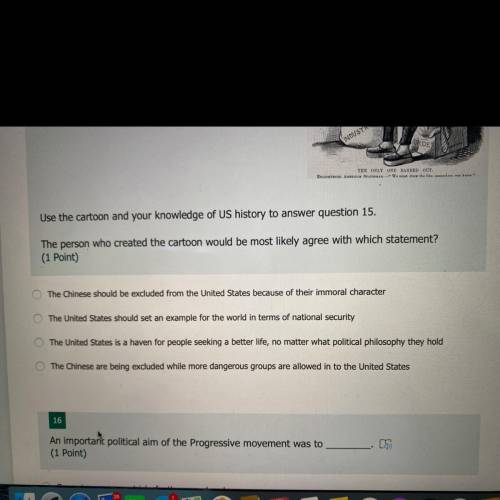 Use the cartoon and your knowledge of US history to answer question 15.

The person who created th