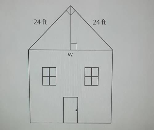 The diagram below shows the design of a house roof. Each side of the roof is 24 feet long, as shown