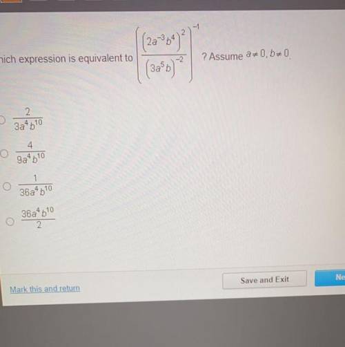 HELP WITH MATH PROBLEM ASAP

2
(23°)
Which expression is equivalent to
-2
? Assume a = 0,00
(33%
3