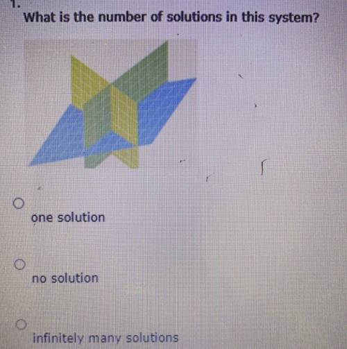 What is the number of solutions to this system?

A) One solution 
B) No solution 
C) Infinitely ma