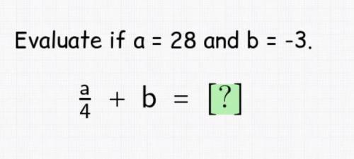 Evaluate if a = 28 and b = -3
