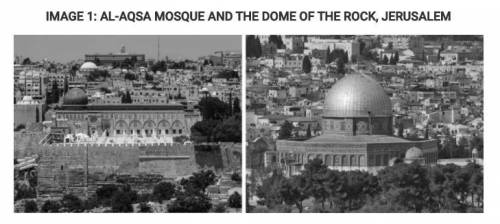 The images show two culturally significant locations. Jerusalem is a pilgrimage site for adherents