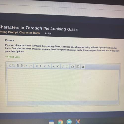 Prompt

Pick two characters from Through the Looking Glass. Describe one character using at least