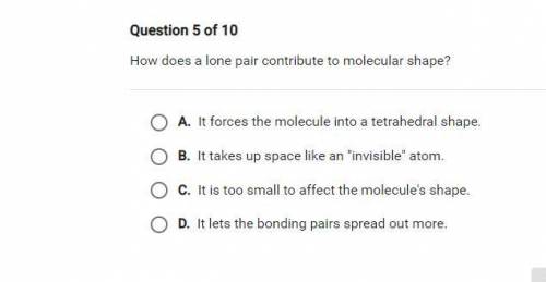 How does a lone pair contribute molecular shape?